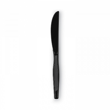 Plastic Cutlery, Heavy Mediumweight Knife, Black, 1,000/Carton (KM517)