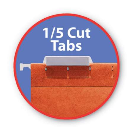 Smead Colored Hanging File Folders, Letter Size, 1/5-Cut Tab, Orange, 25/Box (64065)