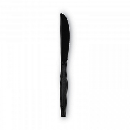 Plastic Tableware, Heavy Mediumweight Knife, Black, 100/Box, 10 Boxes/Carton (KM507CT)