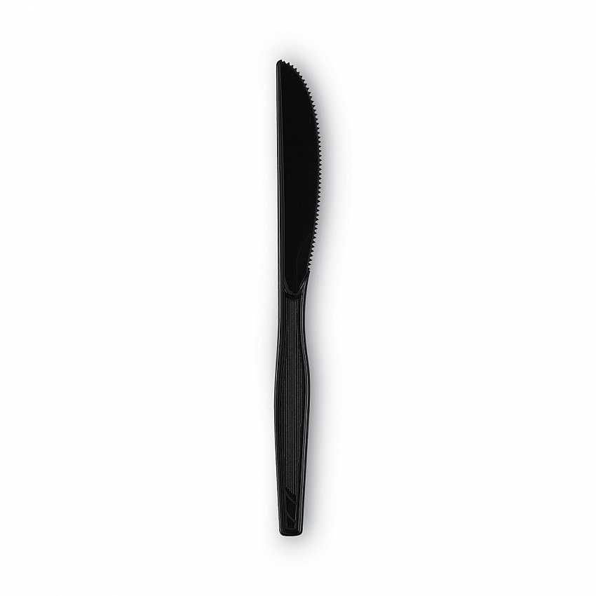 Plastic Tableware, Heavy Mediumweight Knife, Black, 100/Box, 10 Boxes/Carton (KM507CT)