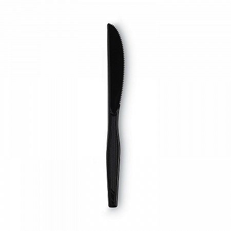 Individually Wrapped Heavyweight Knives, Plastic, Black, 1,000/Carton (KH53C7)