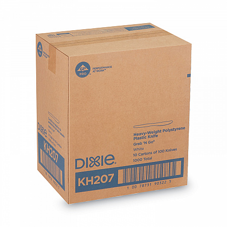 Plastic Cutlery, Heavyweight Knife, White, 1,000/Carton (KH207CT)