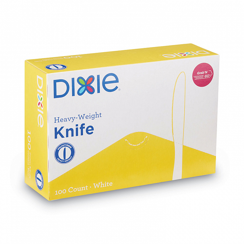 Plastic Cutlery, Heavyweight Knife, White, 100/Box (KH207)