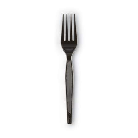 Dixie Plastic Cutlery, Heavyweight Forks, Black, 1,000/Carton (FH517)