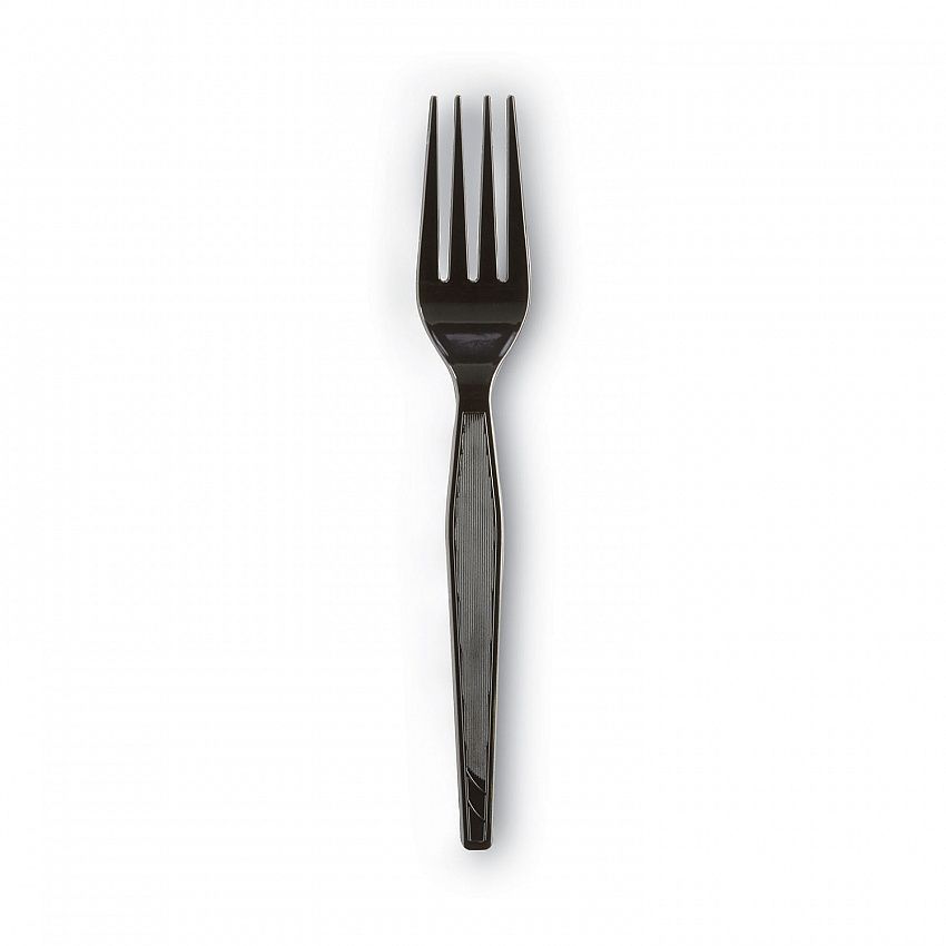 Plastic Cutlery, Heavyweight Fork, Black, 1,000/Carton (FH517)