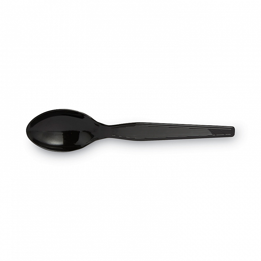 Plastic Cutlery, Heavyweight Spoon, Black, 1,000/Carton (TH517)