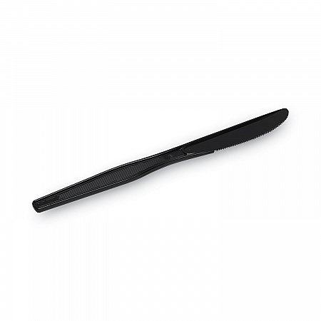 Plastic Tableware, Heavy Mediumweight Knife, Black, 100/Box, 10 Boxes/Carton (KM507CT)