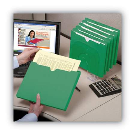 Smead Colored File Jackets with Reinforced Double-Ply Tab, Straight Tab, Letter Size, Green, 50/Box (75563)
