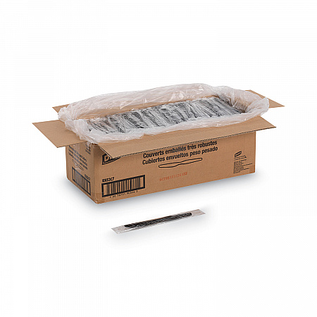 Individually Wrapped Heavyweight Knives, Plastic, Black, 1,000/Carton (KH53C7)