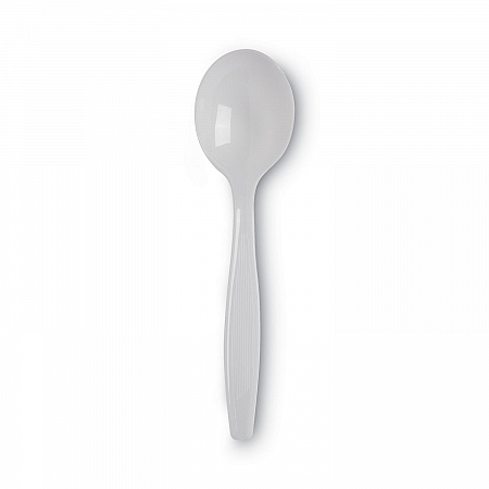 Plastic Cutlery, Heavyweight Soup Spoon, White, 100/Box, 10 Boxes/Carton (SH207CT)