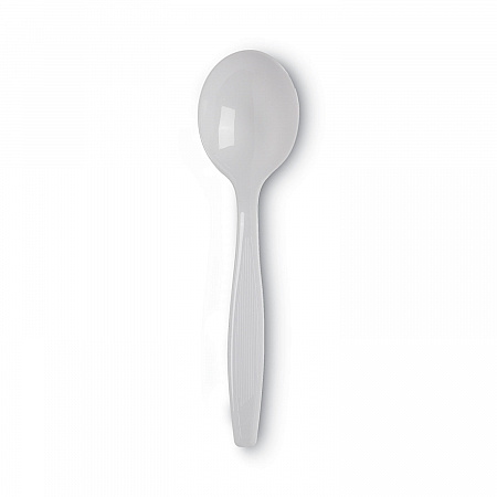 Plastic Cutlery, Heavyweight Soup Spoon, White, 1,000/Carton (SH217)
