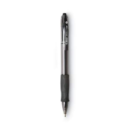 BIC GLIDE Bold Ballpoint Pen, Retractable, Bold 1.6 mm, Black Ink, Smoke Barrel, Dozen (VLGB11BK)