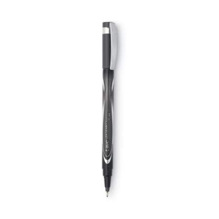 BIC Intensity Porous Point Pen, Stick, Fine 0.5 mm, Black Ink, Black Barrel, Dozen (FPIN11BK)