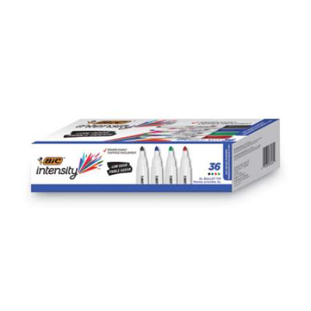 BIC Intensity Low Odor Fine Point Dry Erase Marker Value Pack, Fine XL Bullet Tip, Assorted Colors, 36/Set (GDEM36AST)