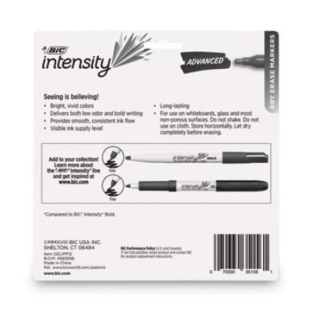 BIC Intensity Advanced Dry Erase Marker, Pocket-Style, Medium Bullet Tip, Assorted Colors, Dozen (GELIPP121AST)