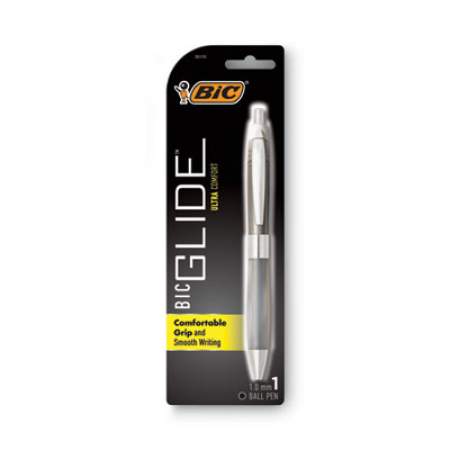 BIC GLIDE Ultra Comfort Ballpoint Pen, Retractable, Medium 1 mm, Black Ink, Randomly Assorted Barrel Colors (VCGUP11XBK)