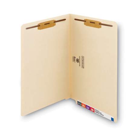 Smead Manila End Tab 2-Fastener Folders with Reinforced Tabs, 0.75" Expansion, Straight Tab, Legal Size, 11 pt. Manila, 50/Box (37115)