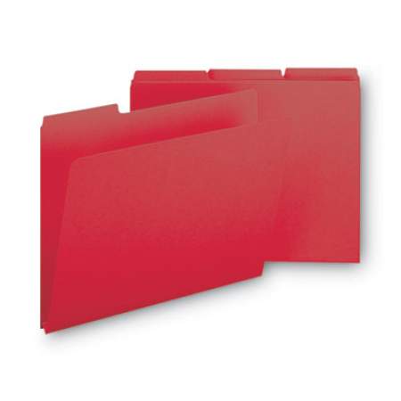 Smead Expanding Recycled Heavy Pressboard Folders, 1/3-Cut Tabs, 1" Expansion, Letter Size, Bright Red, 25/Box (21538)
