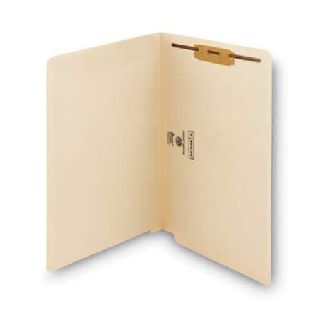 Smead Manila End Tab 1-Fastener Folders with Reinforced Tabs, 0.75" Expansion, Straight Tab, Legal Size, 11 pt. Manila, 50/Box (37110)