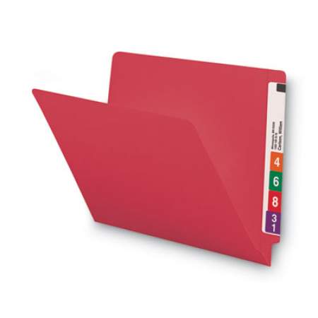 Smead Reinforced End Tab Colored Folders, Straight Tab, Letter Size, Red, 100/Box (25710)
