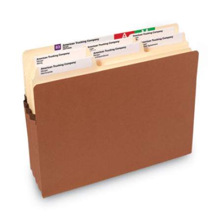 Smead 100% Recycled Top Tab File Pockets, 3.5" Expansion, Letter Size, Redrope, 25/Box (73205)