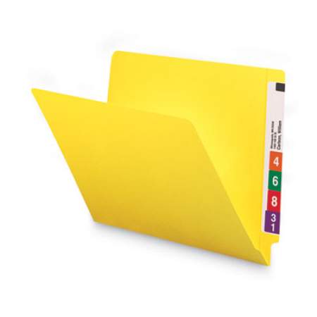 Smead Reinforced End Tab Colored Folders, Straight Tab, Letter Size, Yellow, 100/Box (25910)