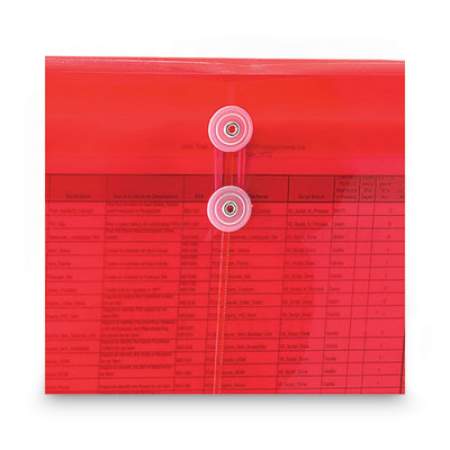 Smead Poly String and Button Interoffice Envelopes, String and Button Closure, 9.75 x 11.63, Transparent Red, 5/Pack (89527)