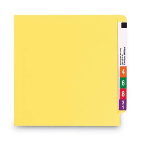 Smead WaterShed/CutLess End Tab 2-Fastener Folders, Straight Tab, Letter Size, Yellow, 50/Box (25950)