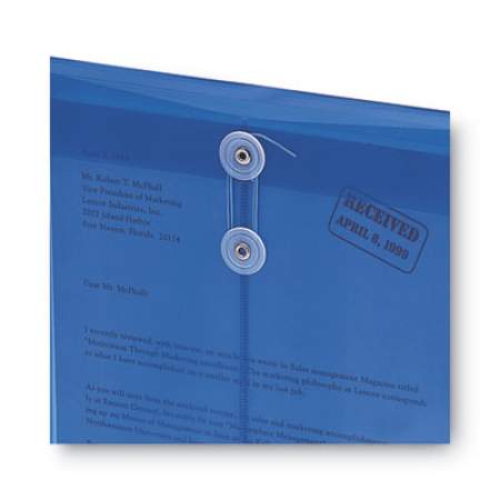 Smead Poly String and Button Interoffice Envelopes, String and Button Closure, 9.75 x 11.63, Transparent Blue, 5/Pack (89542)