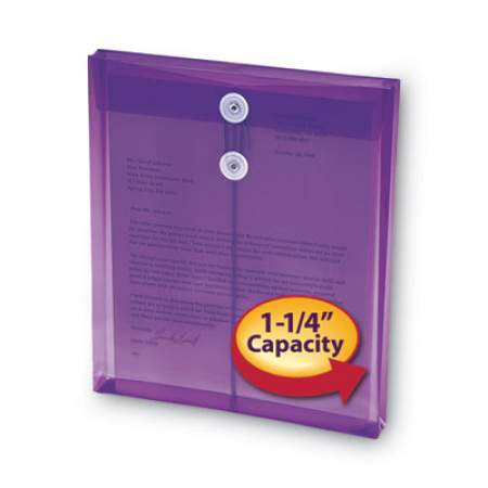 Smead Poly String and Button Interoffice Envelopes, String and Button Closure, 9.75 x 11.63, Transparent Purple, 5/Pack (89544)