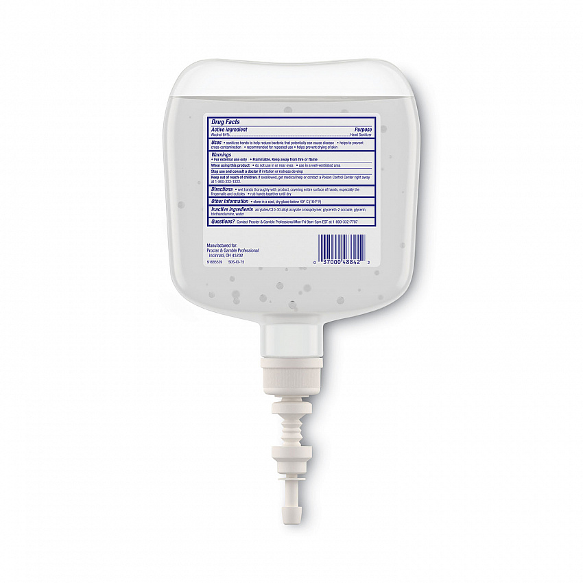 Antibacterial Gel Hand Sanitizer, 1,200 mL Refill, Fragrance-Free, 4/Carton (48842)