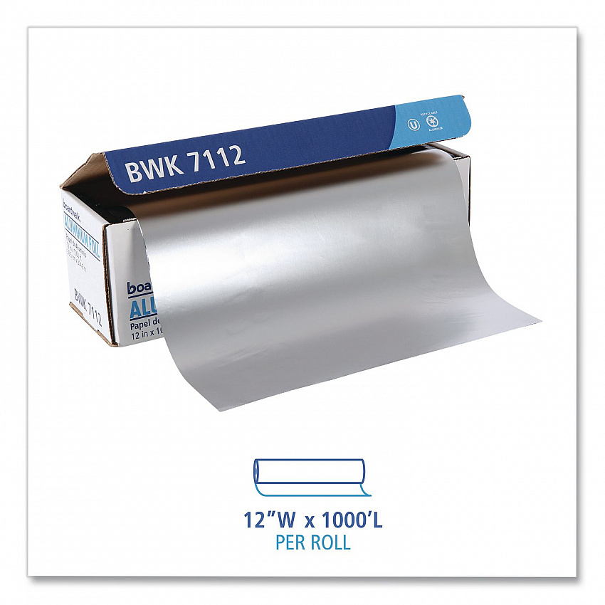 Standard Aluminum Foil Roll, 63 Gauge, 12" x 1,000 ft (7112)