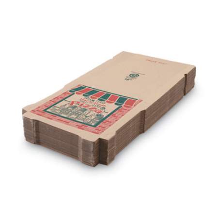 ARVCO Corrugated Storefront Pizza Boxes, 8 x 8, Kraft/Red/Green, 50/Carton (7082504)