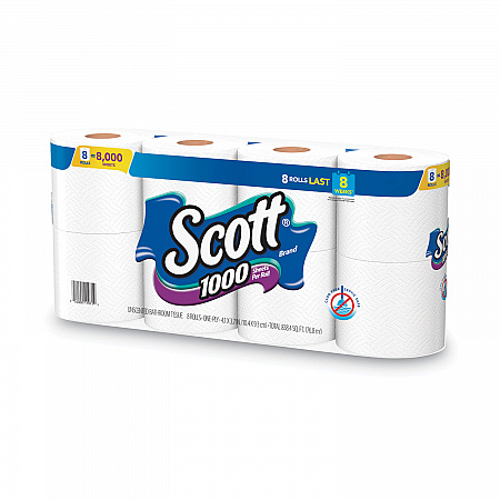 1000 Bathroom Tissue, Septic Safe, 1-Ply, White, 1,000 Sheets/Roll, 32 Rolls/Carton (49209)
