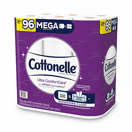 Ultra ComfortCare Toilet Paper, Soft Bath Tissue, Mega Rolls, Septic Safe, 2-Ply, White, 284 Sheets/Roll, 24 Rolls/Pack (53756PK)