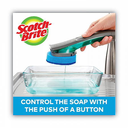 Advanced Soap Control Non-Scratch Dishwand, 4 x 11.25, Blue (451U4)