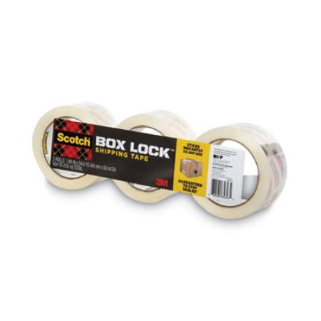 Scotch Box Lock Shipping Packaging Tape, 3" Core, 1.88" x 54.6 yds, Clear, 3/Pack (39503)