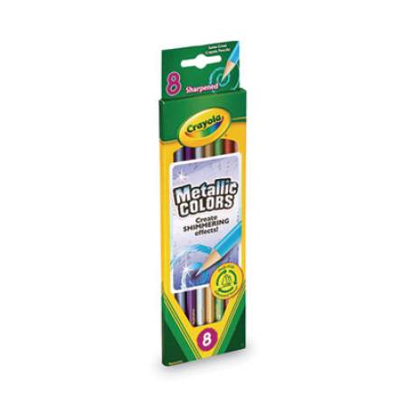 Crayola Metallic Colors Pencil Set, Assorted Metallic Lead/Barrel Colors, 8/Pack (683708)