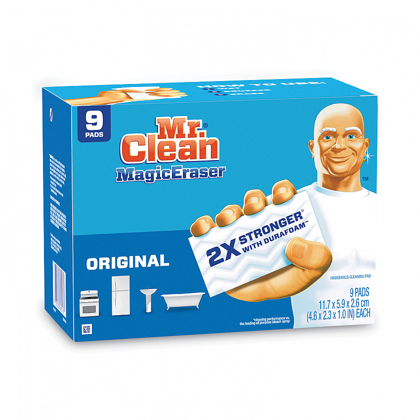 Magic Eraser, 4.6 x 2.4, 0.7" Thick, White, 9/Pack (69516)