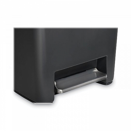 Premier Series III Step-On Waste Container, 12.4 gal, Plastic, Black/Stainless Steel (2120983)