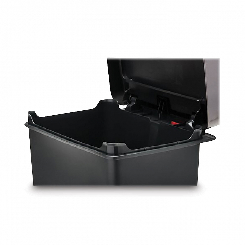 Premier Series III Step-On Waste Container, 12.4 gal, Plastic, Black/Stainless Steel (2120983)