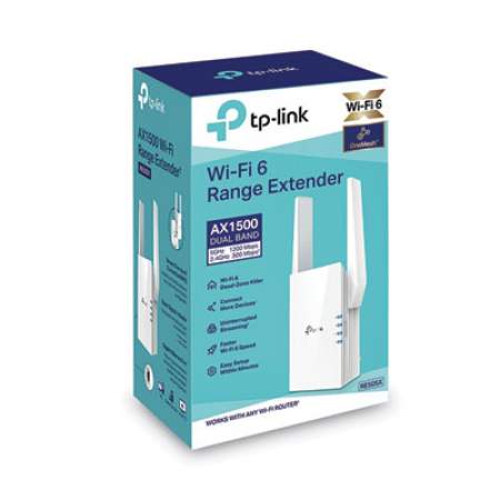 TP-LINK AX1500 RE505X 1500Mbps Wi-Fi Dual Band Range Extender, 1 Port, 2.4 GHz/5 GHz