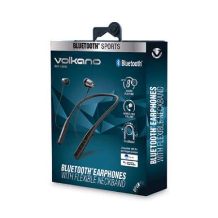 Volkano Aeon+ Series Wireless Bluetooth 5.0 Stereo Earphones with Flexible Headband, Black (VK1010BK)