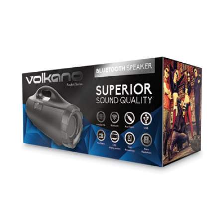Volkano Rocket Series Bluetooth Speaker with Radio, Black (VK3013BK)
