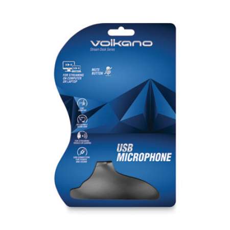 Volkano Stream Desk Series Gooseneck Microphone, Black (VK6504BK)