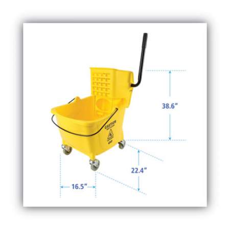 Boardwalk Pro-Pac Side-Squeeze Wringer/Bucket Combo, 8.75gal, Yellow (2635COMBOYEL)