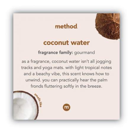 Method Gel Hand Wash, Coconut Waters, 12 oz Pump Bottle, 6/Carton (01853CT)