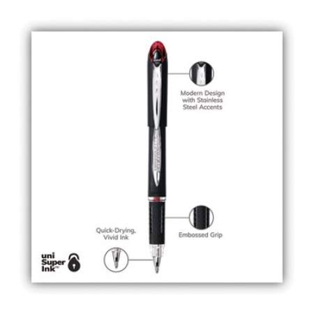 uni-ball JETSTREAM STICK BALLPOINT PEN, BOLD 1 MM, RED INK, BLACK BARREL (33923)