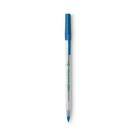 BIC Ecolutions Round Stic Ballpoint Pen Value Pack, Stick, Medium 1 mm, Blue Ink, Clear Barrel, 50/Pack (GSME509BE)