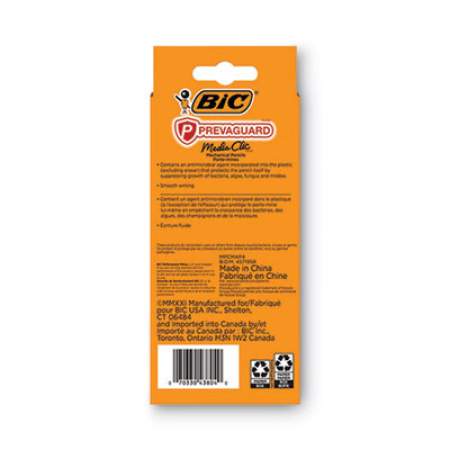 BIC PrevaGuard Media Clic Mechanical Pencils, 0.7 mm, HB (#2), Black Lead, 2 Black Barrel/2 Blue Barrel, 4/Pack (MPCMAP4)